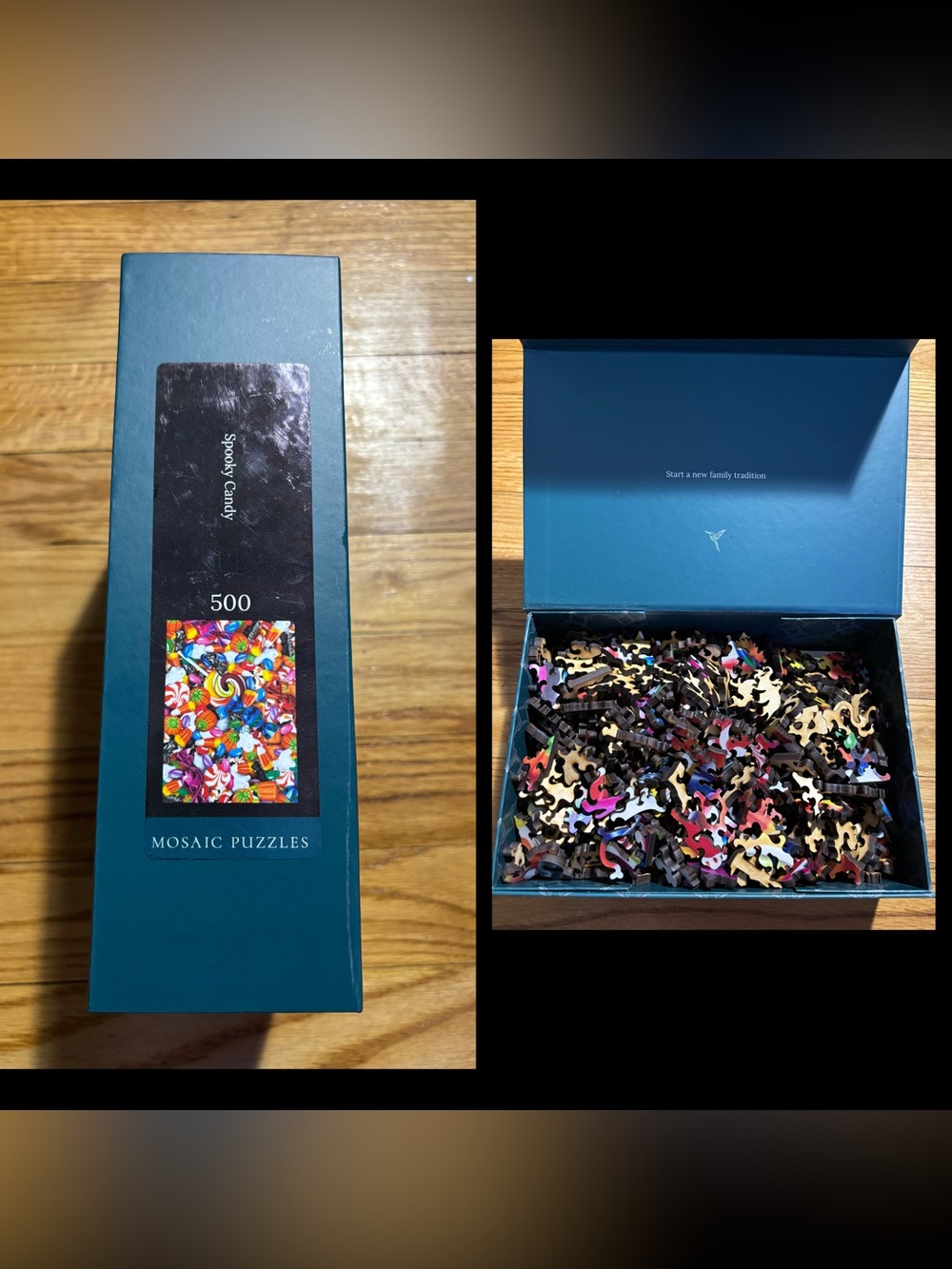Mosaic Puzzles "Spooky Candy"  Wooden Jigsaw 500pc USED